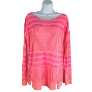 Lilly Pulitzer Camilla Striped Boatneck‎ Sweater Large Linen Royal Pink TP-2844